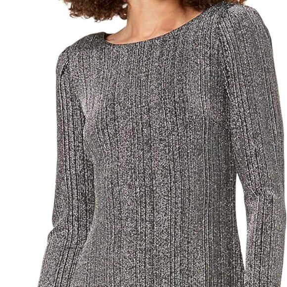 Tommy Hilfiger Shift Dress- Silver and Black NWT 14- Fun and Comfortable! - Picture 1 of 4